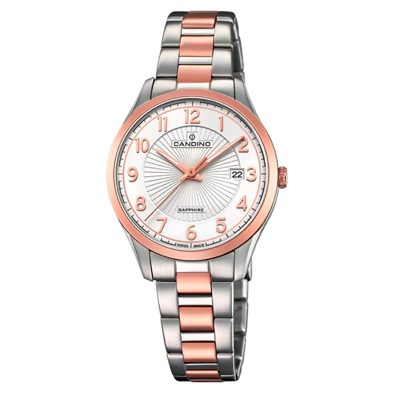 Candino Two-Tone Steel Silver Dial Women's Swiss Made Watch - C4610/1