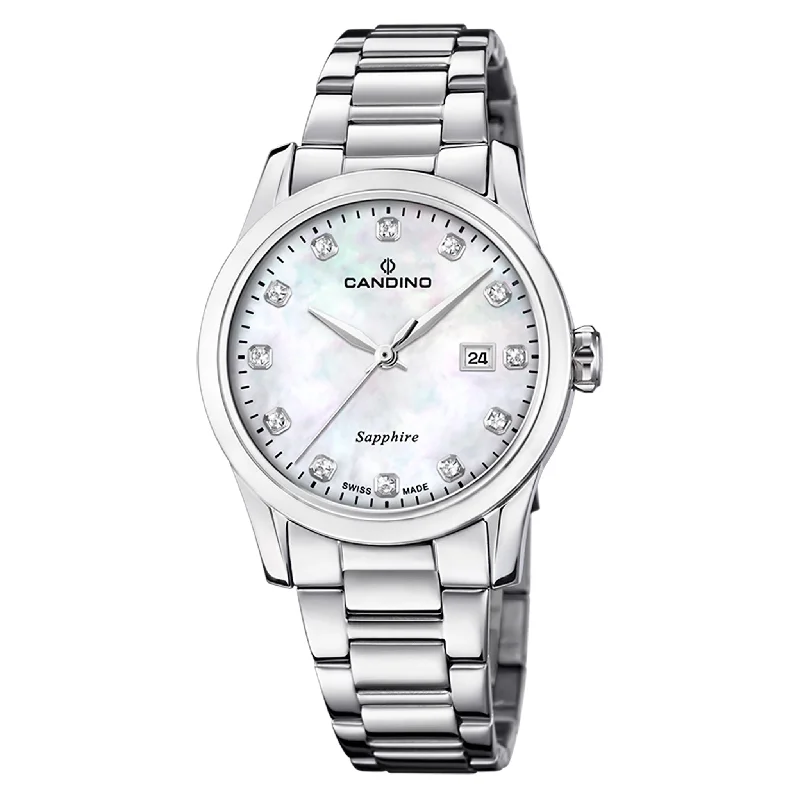 Candino Silver Steel MOP Dial Women's Swiss Made Watch - C4738/1