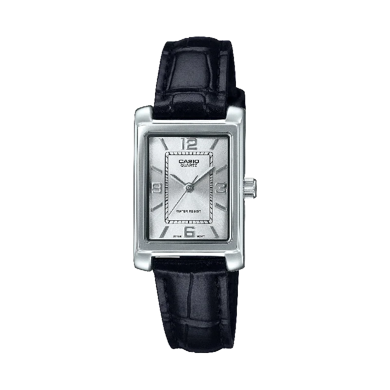 Casio Standard Ana Tunneau Black Leather Strap Watch LTP1234LL-7A