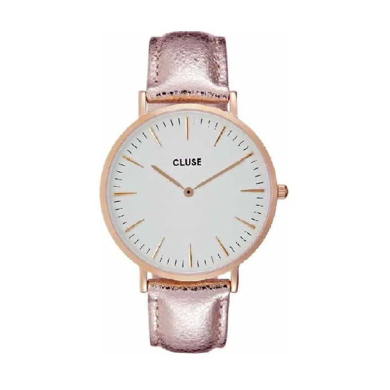 Cluse Women's CL18030 La Boheme Rose-Tone Leather Watch