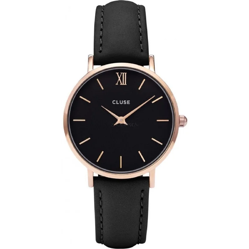 Cluse Women's CL30022 Minuit Black Leather Watch