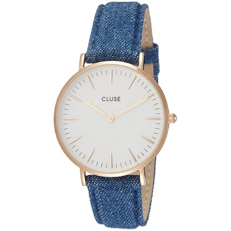 Cluse Women's CL30029 Minuit Blue Denim and Leather Watch