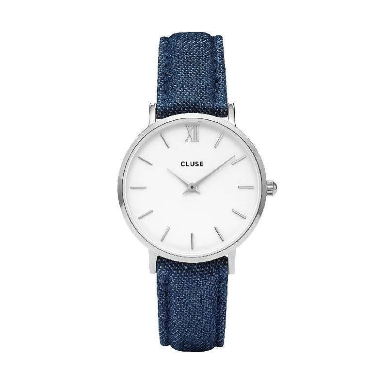 Cluse Women's CL30030 Minuit Blue Denim and Leather Watch