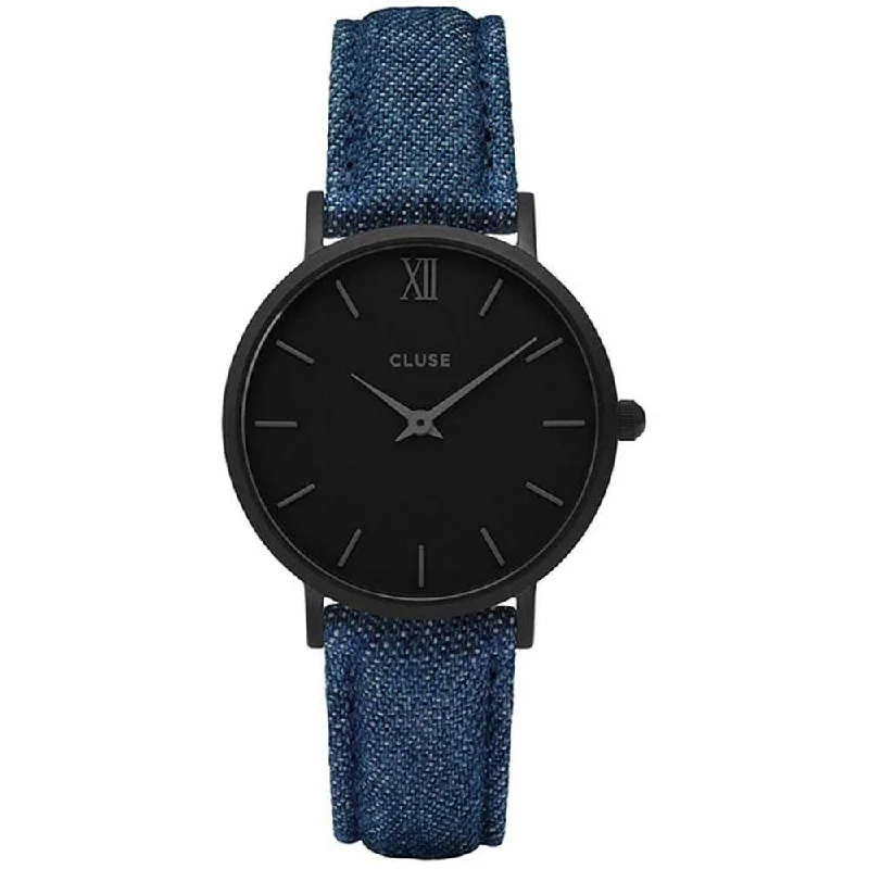 Cluse Women's CL30031 Minuit Blue Denim and Leather Watch