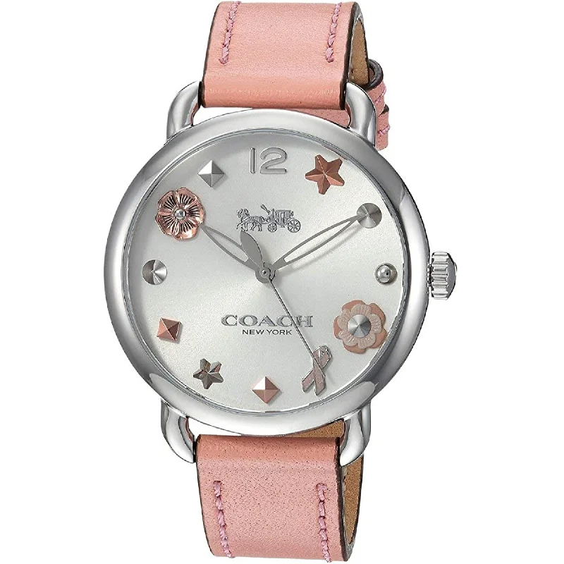 Coach Delancey Women's 14502799 Pink Leather Watch