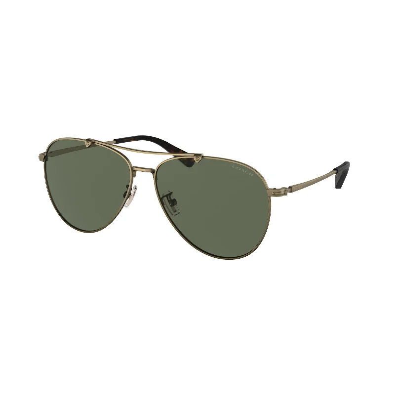 Coach Men's Sunglasses C8005 Gold Dark Green Solid Metal Metal  0HC7136 933371 60