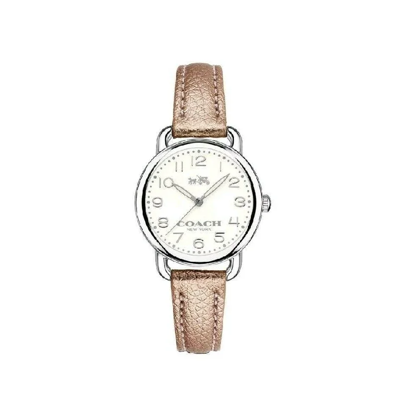 Coach Women's 14502249 Delancey Pink Leather Watch