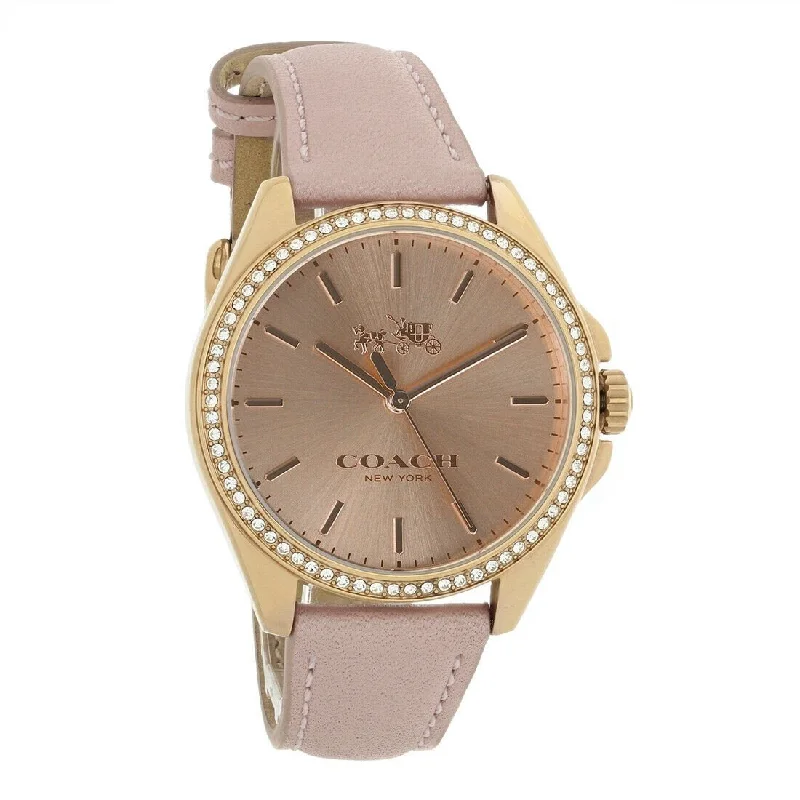 Coach Women's 14502476 Tristen Pink Leather Watch