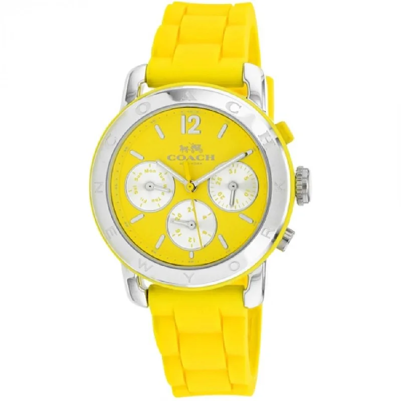 Coach Women's 14502493 Legacy Chronograph Yellow Silicone Watch