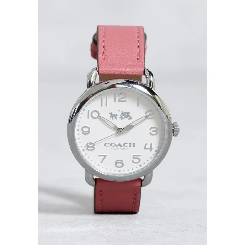 Coach Women's 14502717 Delancey Pink Leather Watch