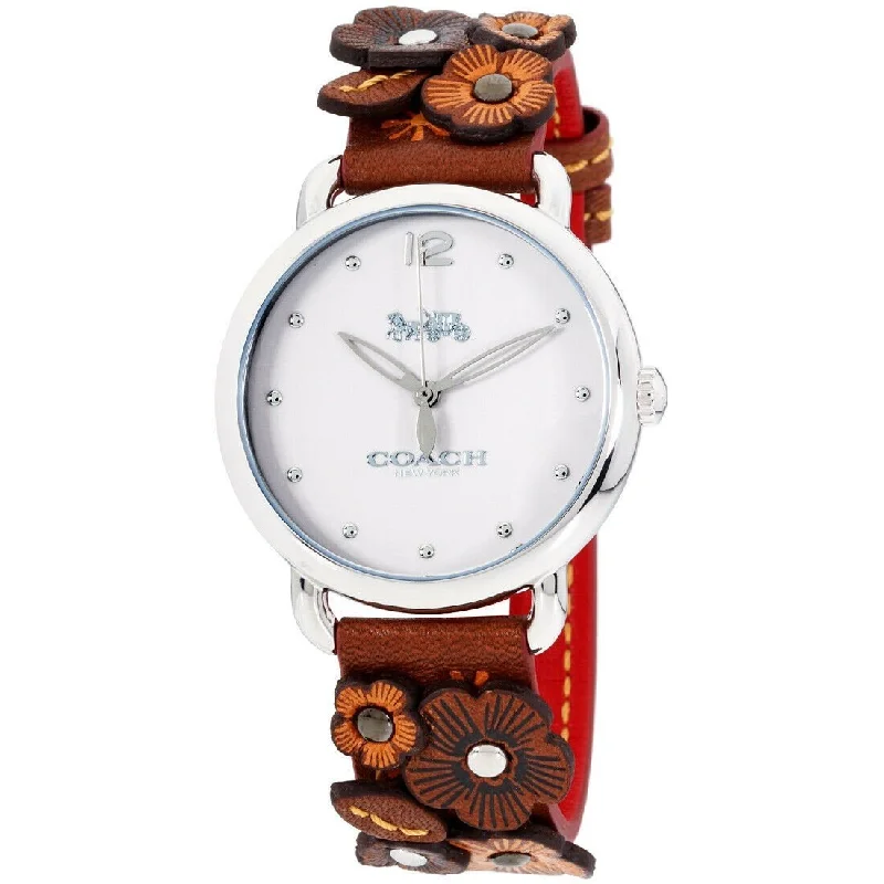 Coach Women's 14502744 Delancey Brown Leather Watch