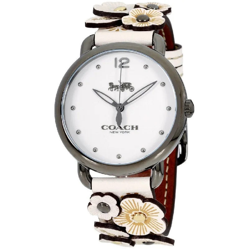 Coach Women's 14502746 Delancey White Leather Watch