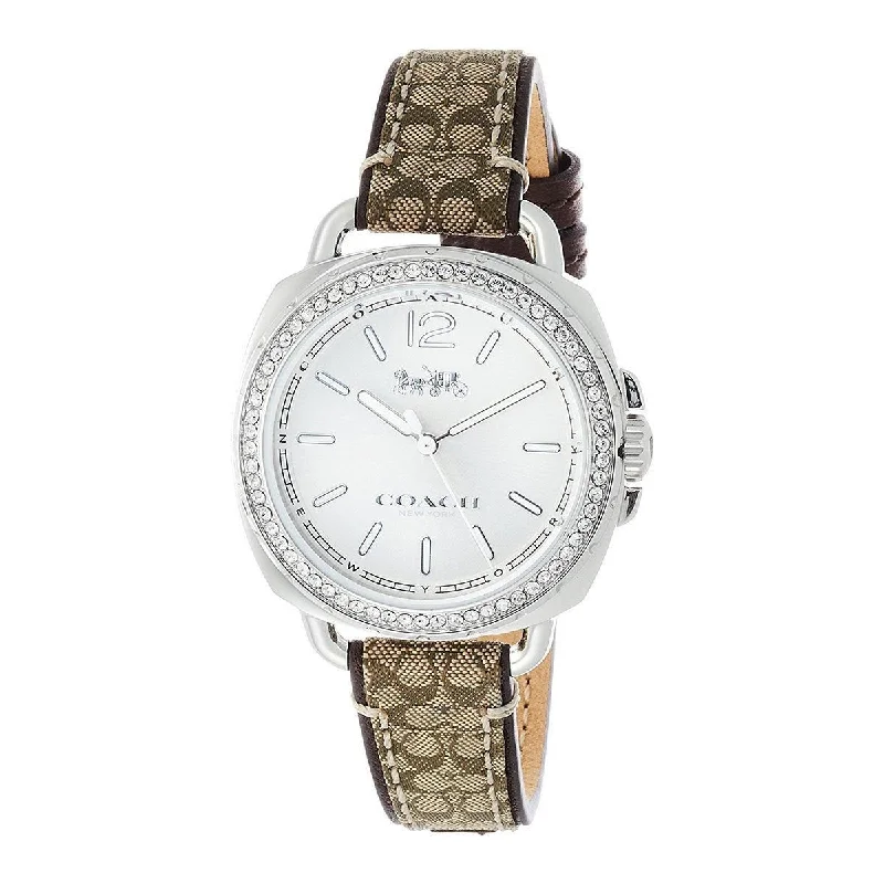 Coach Women's 14502768 Tatum Brown Fabric, Leather Watch