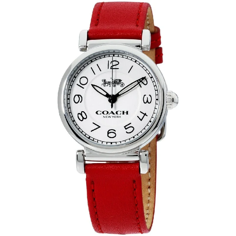 Coach Women's 14502861 Madison Red Leather Watch