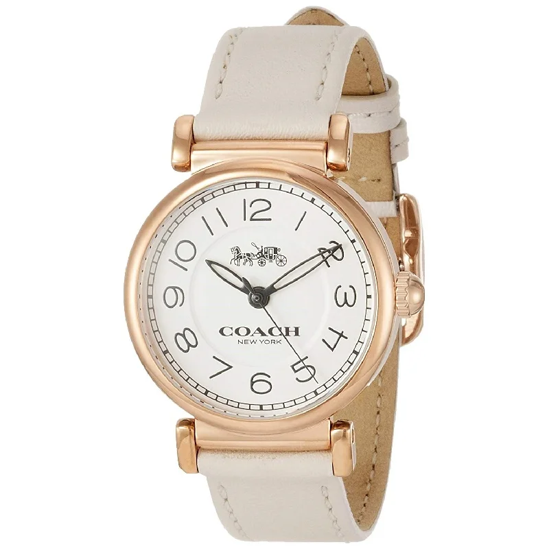 Coach Women's 14502862 Madison White Leather Watch