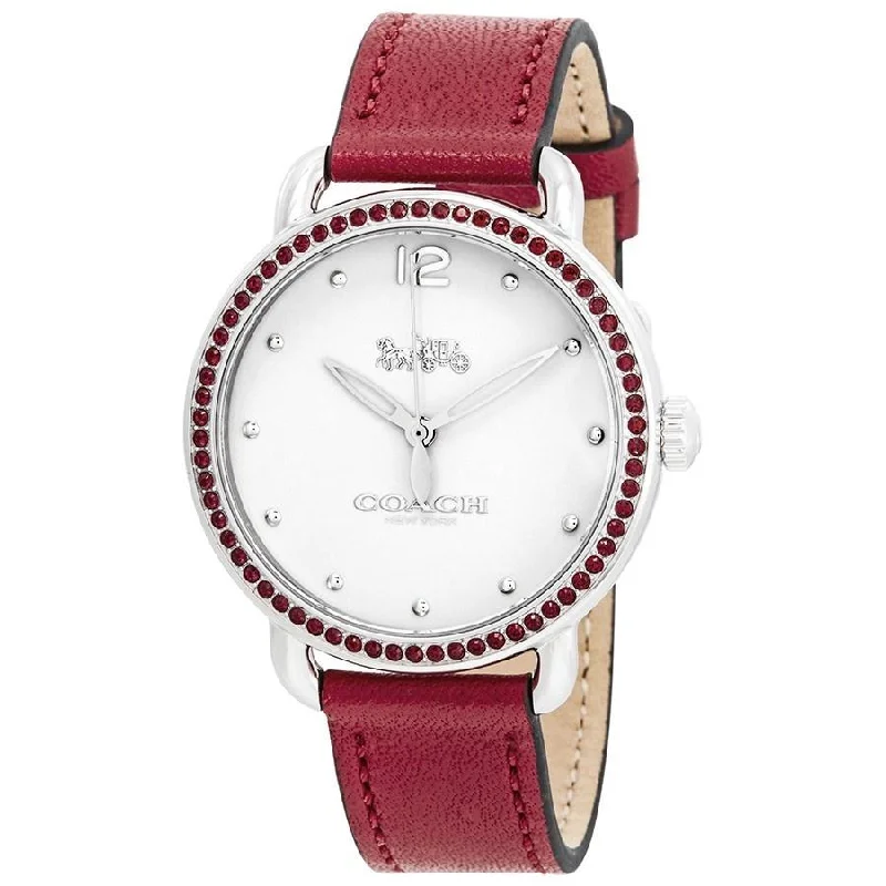 Coach Women's 14502878 Delancey Red Leather Watch