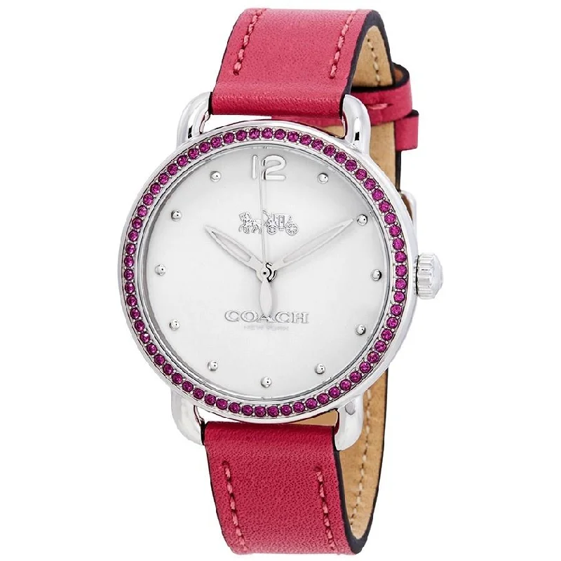 Coach Women's 14502879 Delancey Pink Leather Watch