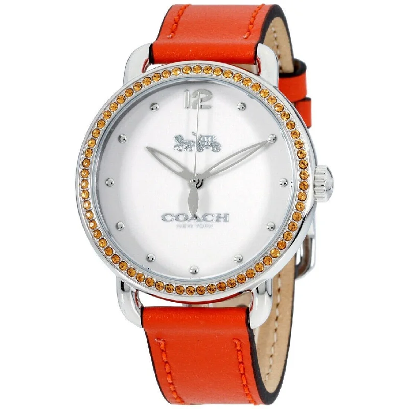 Coach Women's 14502880 Delancey Orange Leather Watch