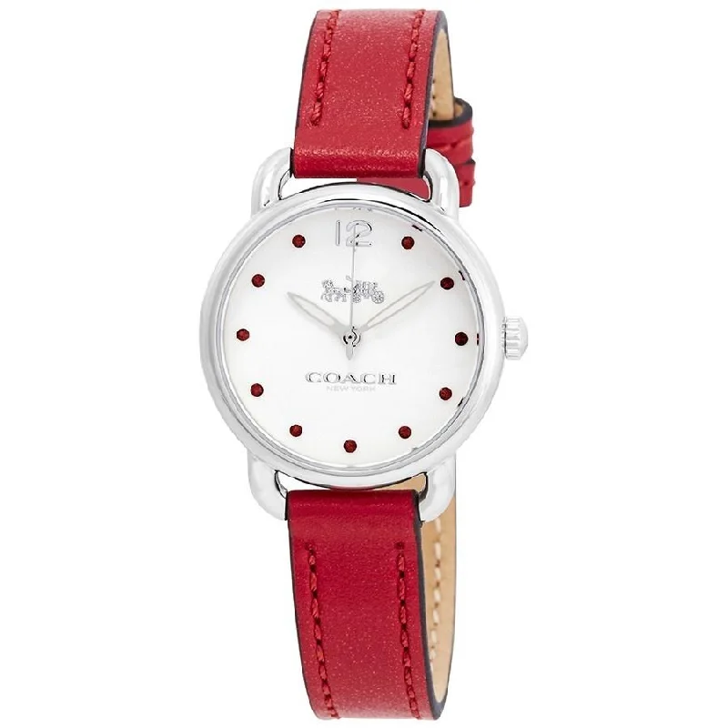 Coach Women's 14502905 Delancey Red Leather Watch