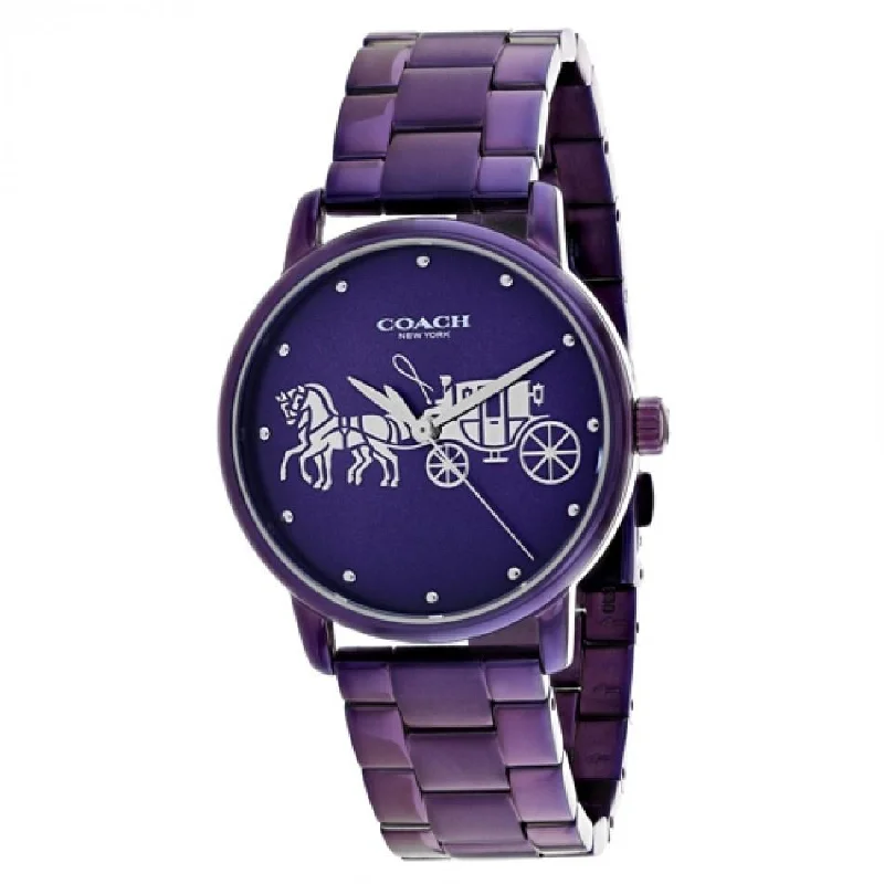 Coach Women's 14502923 Grand Purple Stainless Steel Watch