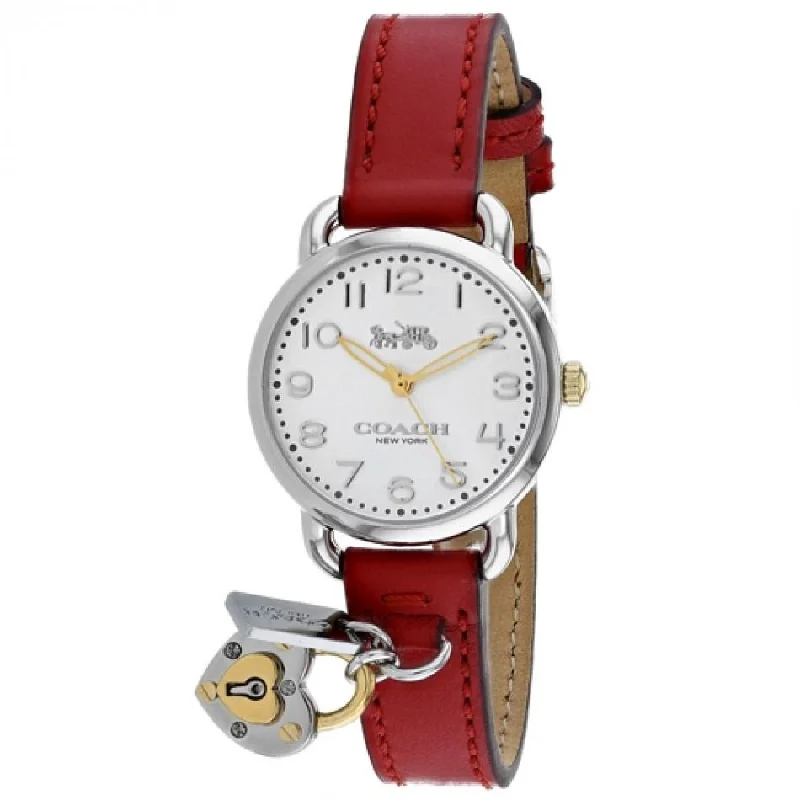 Coach Women's 14502968 Delancey Red Leather Watch