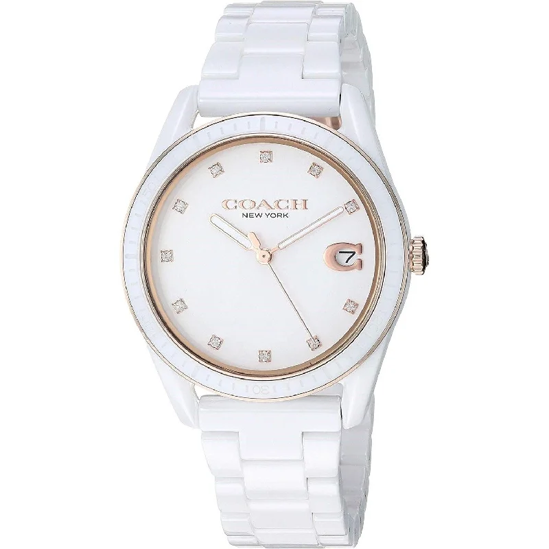 Coach Women's 14503263 Preston  White Ceramic Watch