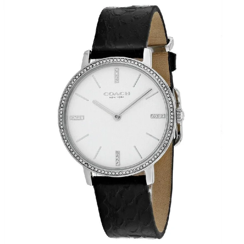 Coach Women's 14503349 Audrey Black Leather Watch