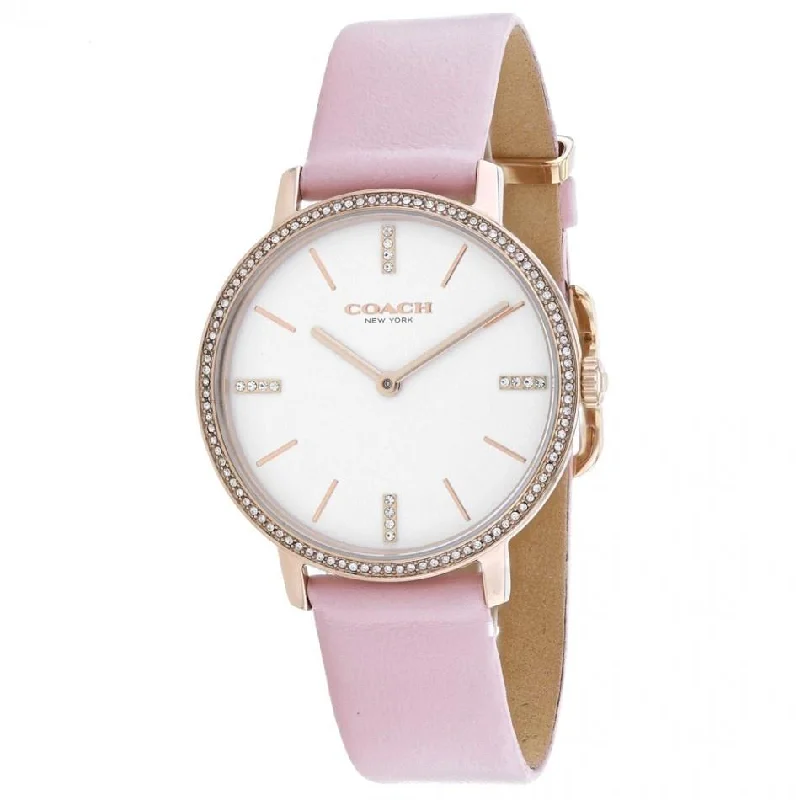 Coach Women's 14503350 Audrey Pink Leather Watch