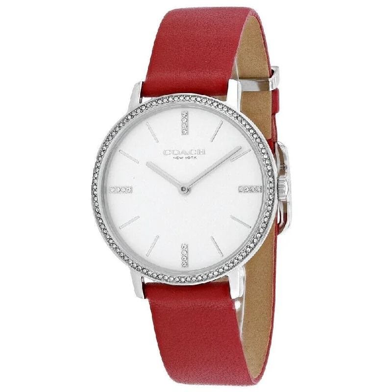 Coach Women's 14503427 Audrey Red Leather Watch