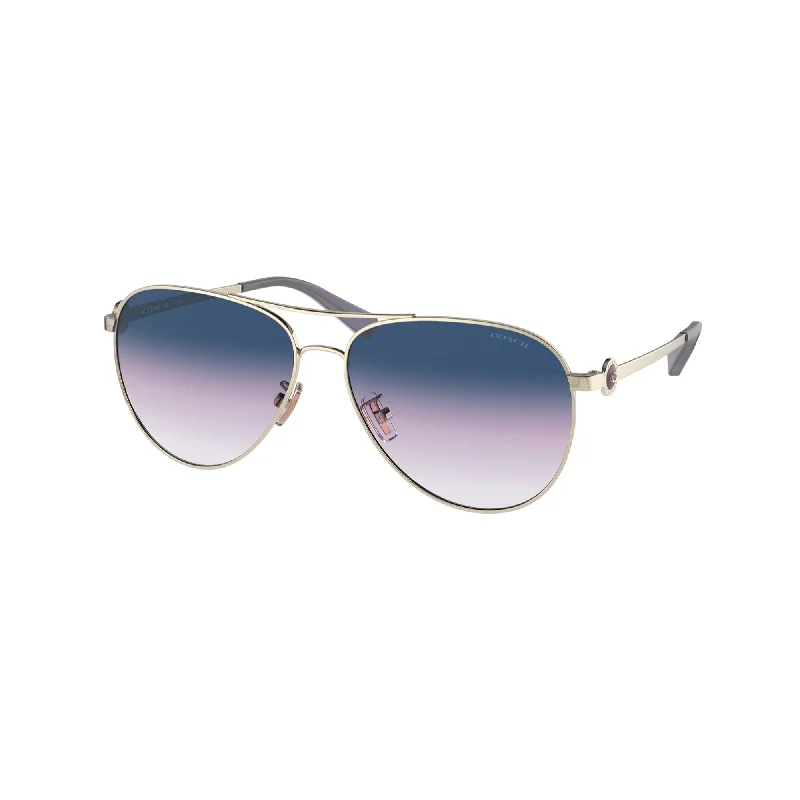 Coach Women's Sunglasses C6178 Gold Blue Purple Gradient Metal Metal  0HC7128 90058H 58