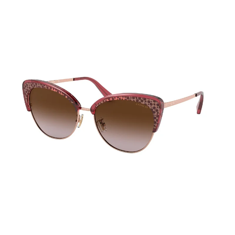 Coach Women's Sunglasses L1112 Bordeaux Dark Brown Gradient Metal Metal  0HC7110 557413 55