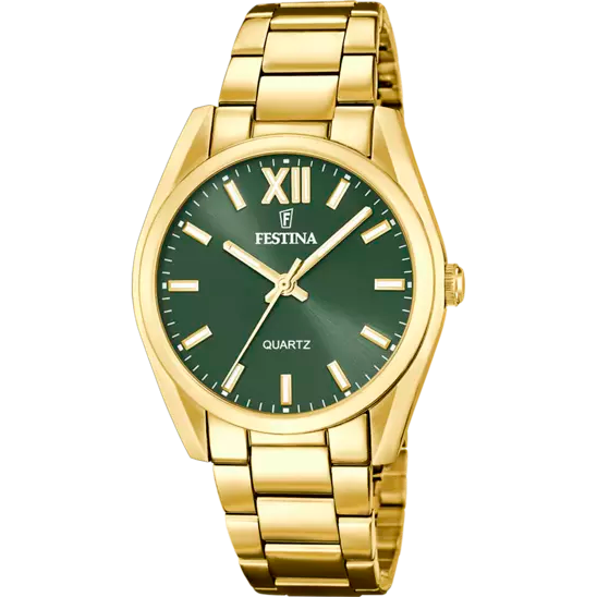 Festina Women's Elegance & Functionality Green Dial Watch with 316L Stainless Steel Strap F20640/4