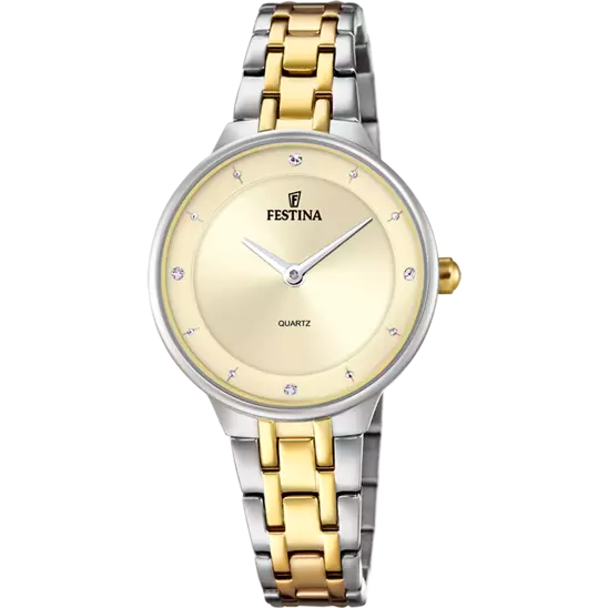 Elegant Beige Dial Stainless Steel Women's Watch by Festina Mademoiselle - Model F20625/2