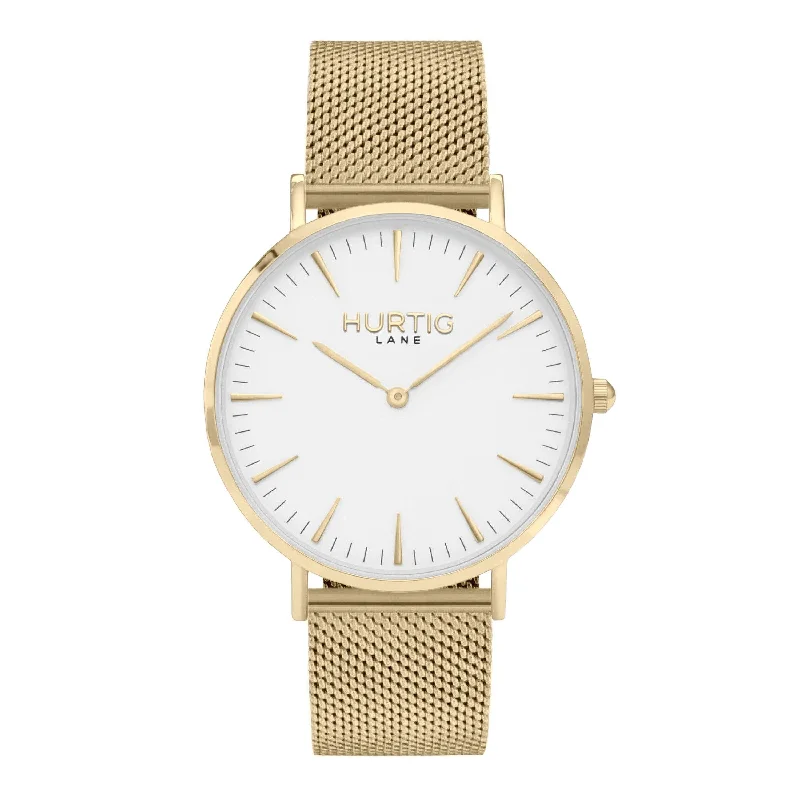 Lorelai Stainless Steel Watch Gold, White & Gold