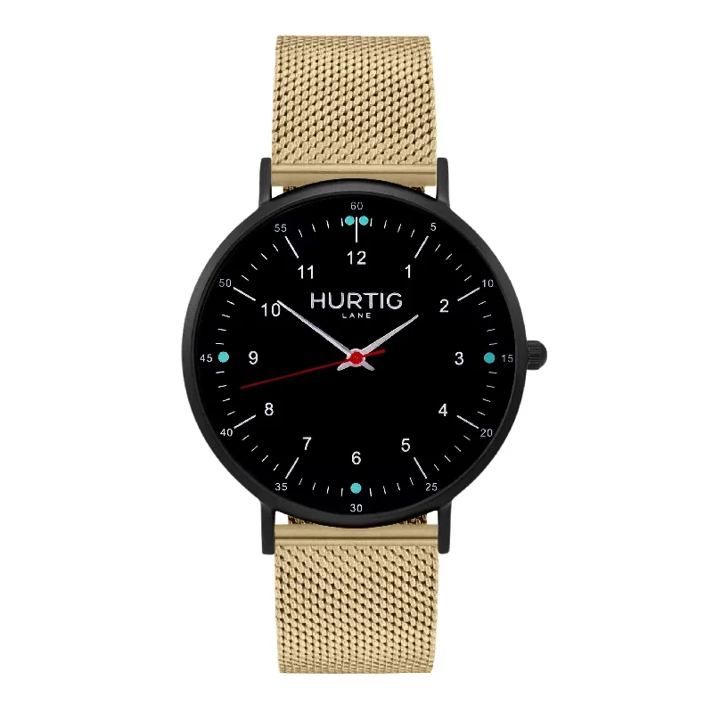 Moderna Stainless Steel Watch All Black & Gold