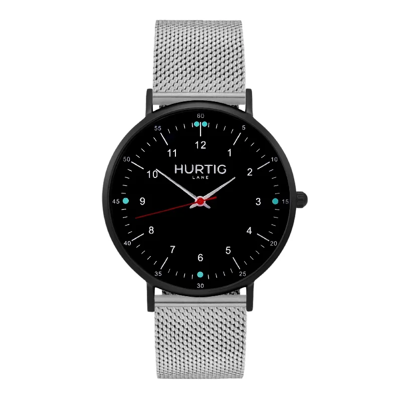 Moderna Stainless Steel Watch All Black & Silver