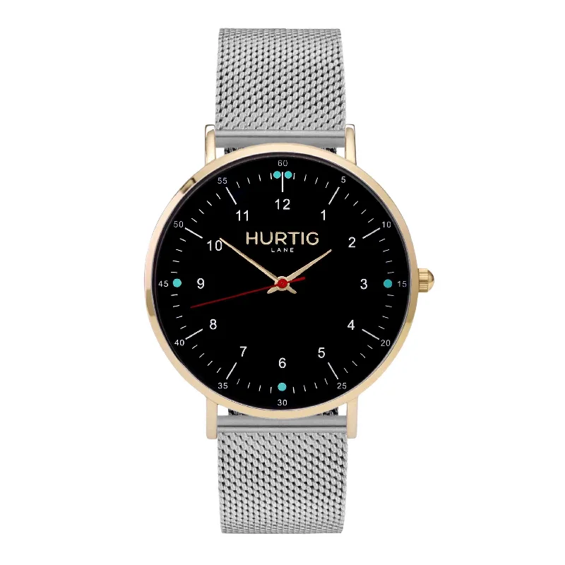 Moderna Stainless Steel Watch Gold, Black & Silver