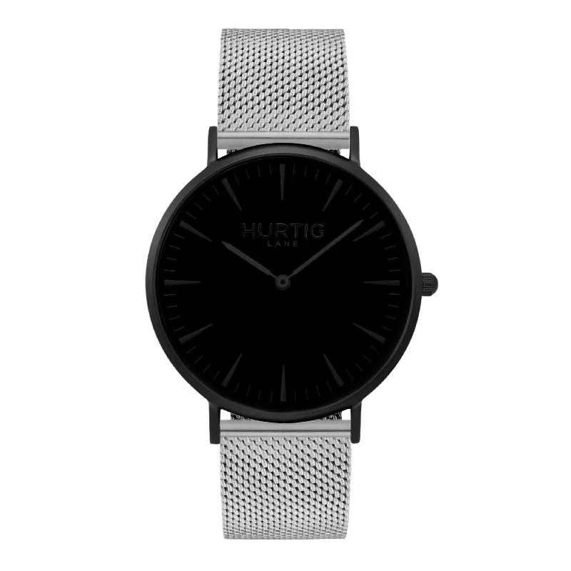 Lorelai Stainless Steel Watch All Black & Silver