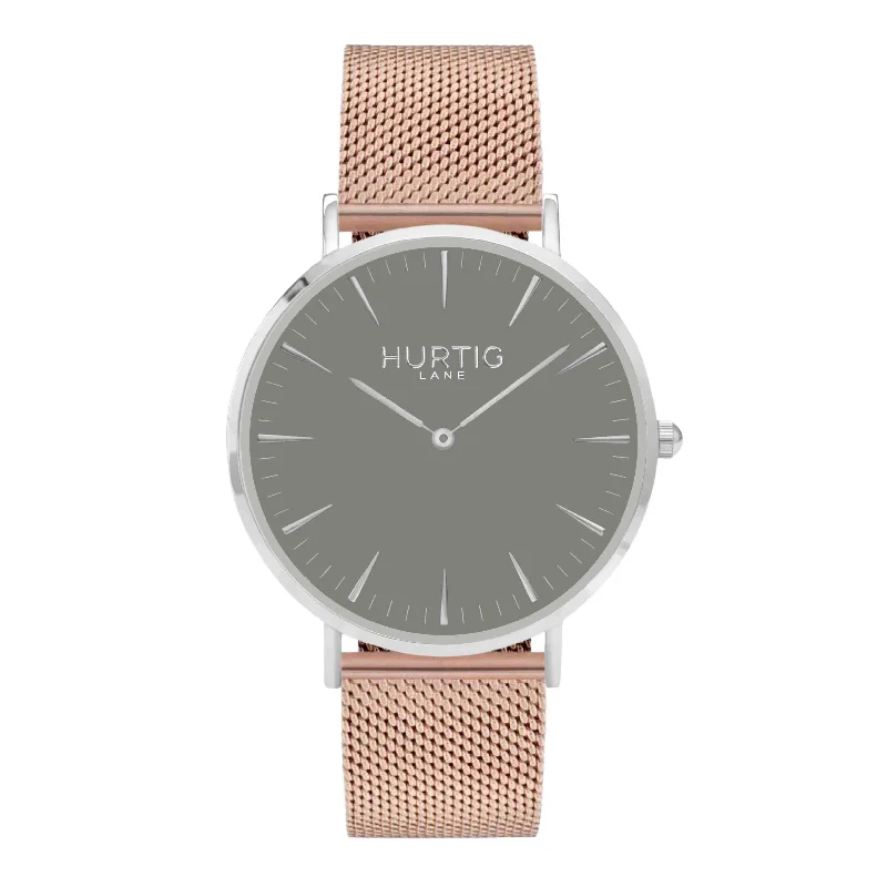 Lorelai Stainless Steel Watch Silver, Grey & Rose Gold